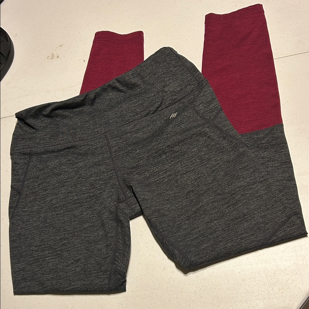 Nicole Miller Charcoal and Burgundy Jeggings